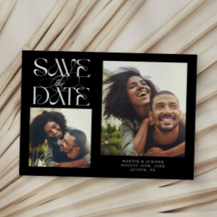 2 Foto Mystische Moderne Typografie Schwarz Save The Date