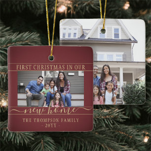 2 Foto Neue Zuhause Erste Weihnachtsburg und Gold Keramikornament