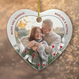 2 Foto Newlywings 1. Weihnachtssilber Keramik Ornament