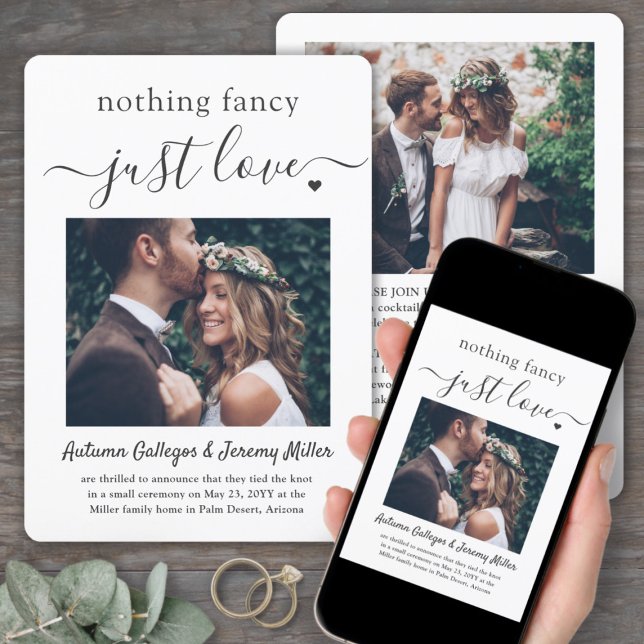 2 Foto Nichts Extravagant nur Liebe Hochzeit Elope Einladung (Von Creator hochgeladen)