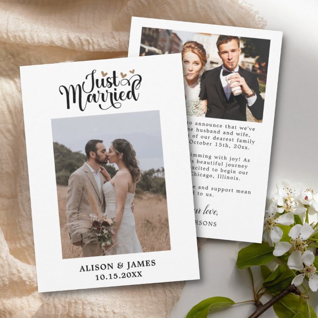 2 Foto Nur heiraten Skript Hochzeit Weihnachten Dankeskarte (Von Creator hochgeladen)