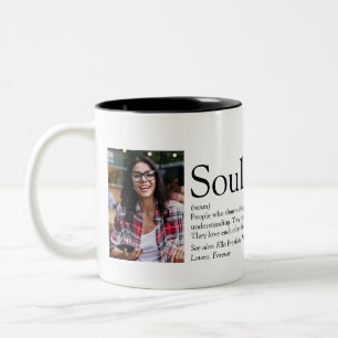 2-Foto-Personalisierte-Seelenverwandte-Definition- Zweifarbige Tasse