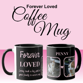 2 Foto Pet Loss Keepake Memorial Schwarz Pink Tasse