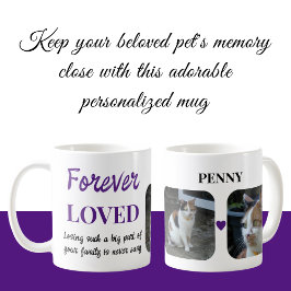 2 Foto Pet Loss Keepake Pet Memorandum lila Kaffeetasse