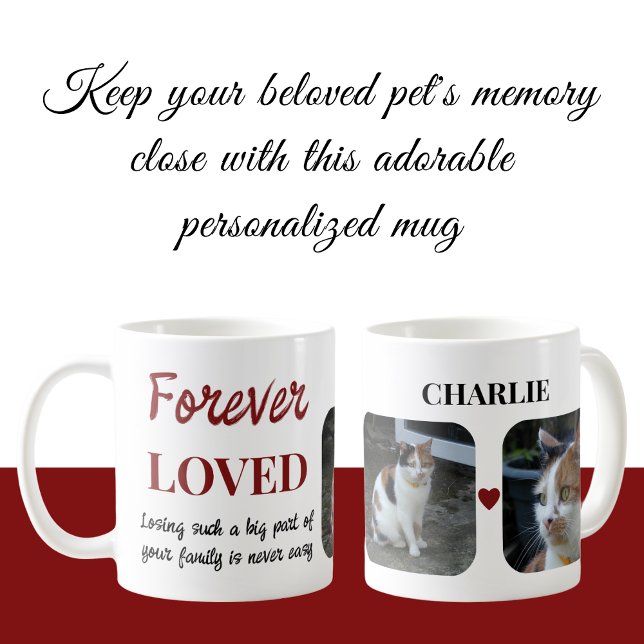 2 Foto Pet Loss Keepake Pet Memorial burgundy Kaffeetasse (Von Creator hochgeladen)