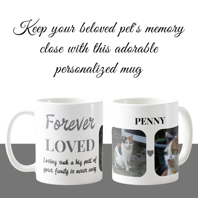 2 Foto Pet Loss Keepake Pet Memorial grau Kaffeetasse (Von Creator hochgeladen)