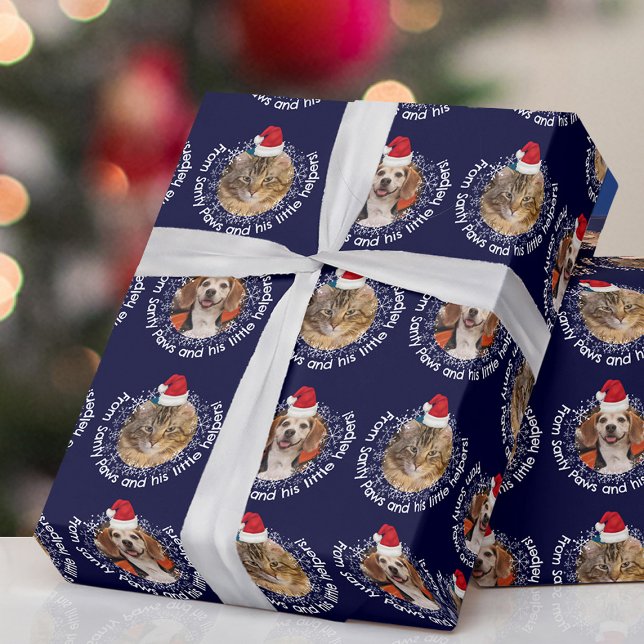 2 Foto Pet Santy Paws Little Helpers Weihnachtsman Geschenkpapier (Von Creator hochgeladen)
