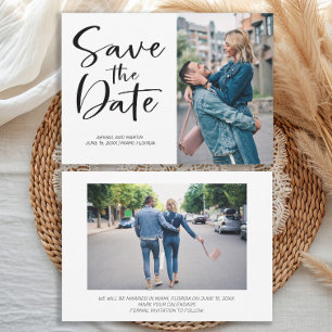 2 Foto-Pinsel-Schrift Hochzeit Termin Save The Date