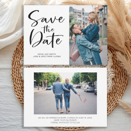 2 Foto Pinselskript Hochzeit speichern Sie das Dat Save The Date