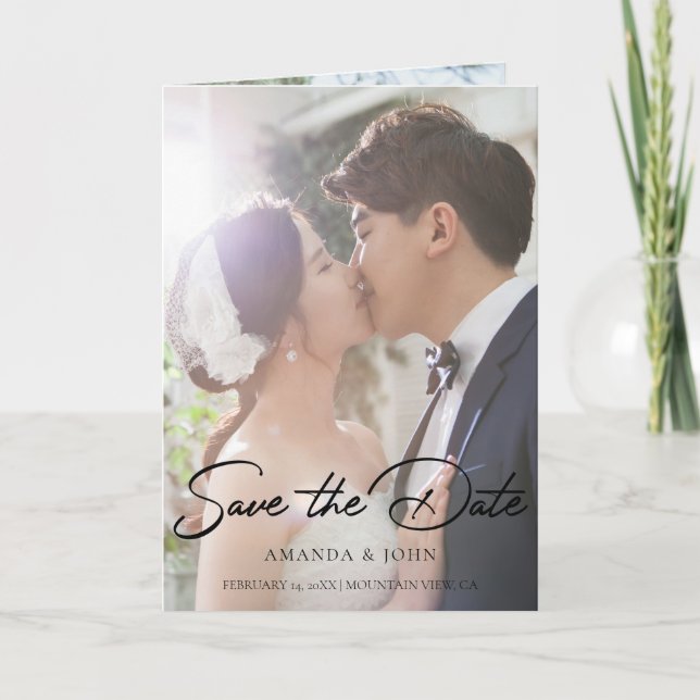 2 Foto Save the Date Einladung Hochzeit (Vorderseite)