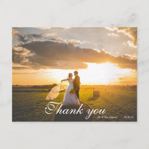 2 Foto Script Letter Wedtered Danke Postkarte