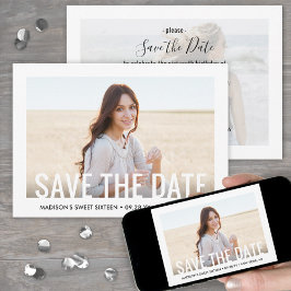 2 Foto Sweet 16. Geburtstagsparty Moderne Sechzehn Save The Date