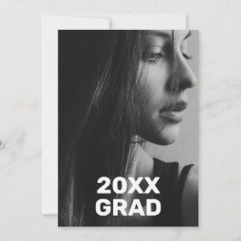 2 Foto Trendy Modern Fett White Text Abschluss Einladung