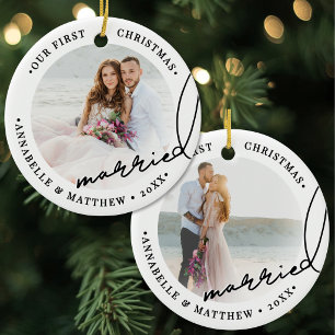 2 Foto Unser erstes Weihnachten verheiratet Foto Keramik Ornament