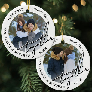2 Foto Unser erstes Weihnachten zusammen Foto Keramik Ornament