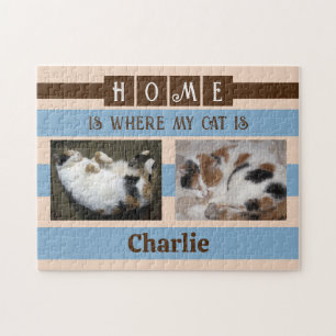 2 Foto Zuhause ist Katze oder Hund tragen den Name