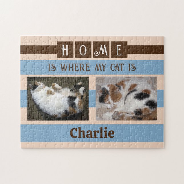 2 Foto Zuhause ist Katze oder Hund tragen den Name (Horizontal)