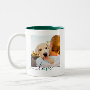 2 Fotomaterial Text Pine mit doppelseitiger Liebe Zweifarbige Tasse