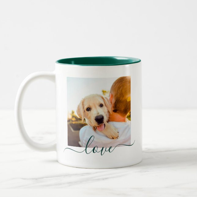 2 Fotomaterial Text Pine mit doppelseitiger Liebe Zweifarbige Tasse (Links)