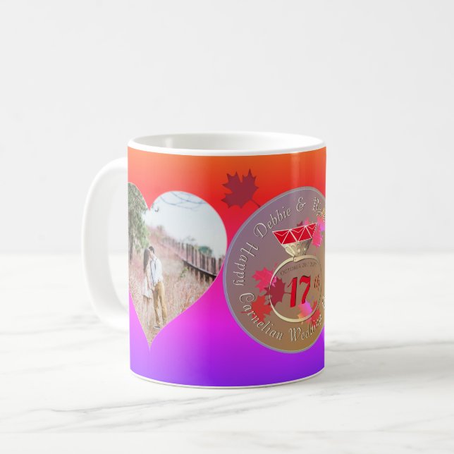 2 Fotos17. Hochzeitstag Kaffeetasse (Vorderseite Links)