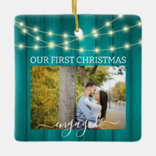 2 Fotos 1. Weihnachten Verlobtes Aquamarines Parke Keramikornament