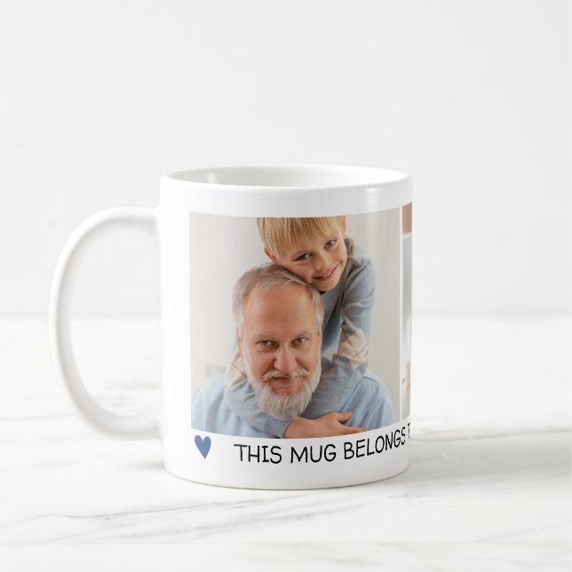 2 Fotos Blue Hearts Best Opa Ever Kaffeetasse (Links)