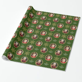 2 Fotos Einzigartiges Snowflake Royal Green Weihna Geschenkpapier