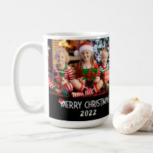 2 Fotos frohe Weihnachten Weihnachtsmannmütze