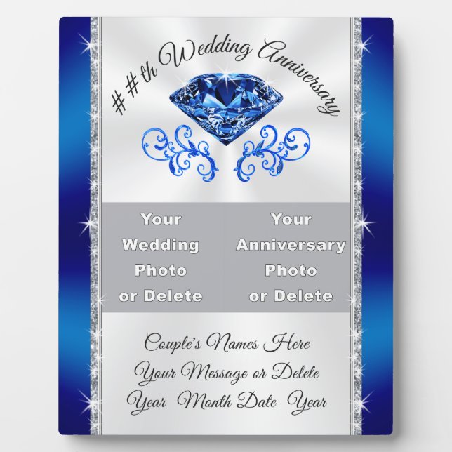 2 FOTOS Geschenke zum 65. oder 45. Hochzeitstag, Fotoplatte (Vorderseite)
