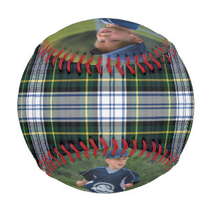 2 Fotos Grüner weißer Karo Tartan Keepake Baseball