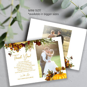 2 Fotos Herbst Botanische Hochzeit Danke Mitteilungskarte
