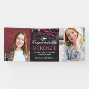 2 Fotos Herzlichen Glückwunsch Hot Pink Bokeh Absc Banner