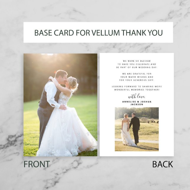 2 Fotos Hochzeit danke Basis für die Vellumkarte (Von Creator hochgeladen)