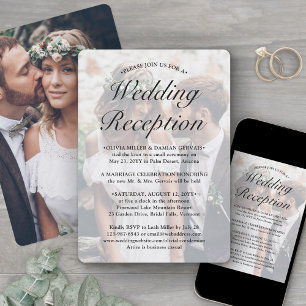 2 Fotos Hochzeitsempfang nur elegante Flitterwoche Einladung