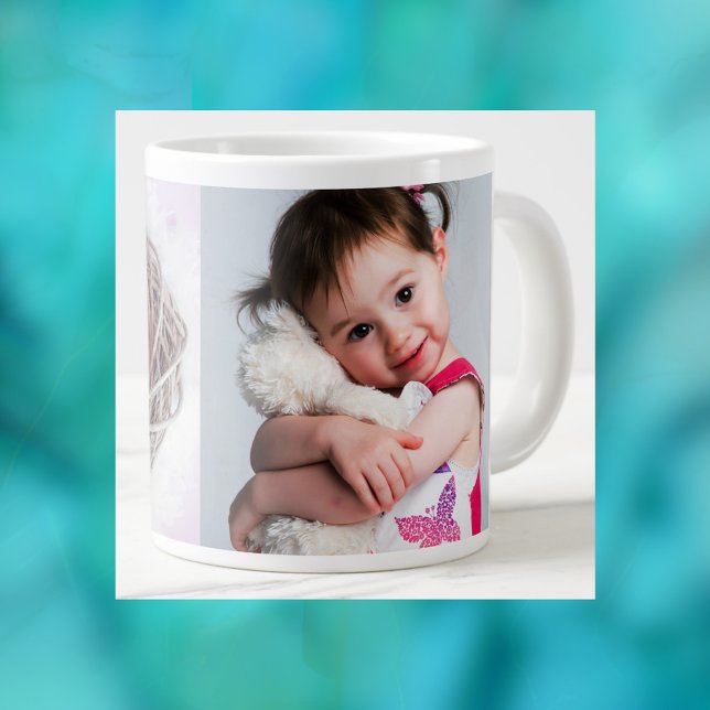 2 Fotos: Kind, Freund, Ehegatte, Mama oder Haustie Jumbo-Tasse (Von Creator hochgeladen)