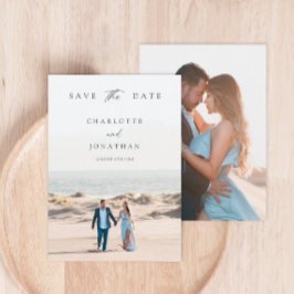 2 Fotos Klassische Elegante handgeschriebene Hochz Save The Date