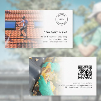 2 Fotos Logo QR Code Roof and Gutter Cleaning Visitenkarte