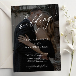 2 Fotos moderne, elegante Overlay-Skript Hochzeit Einladung