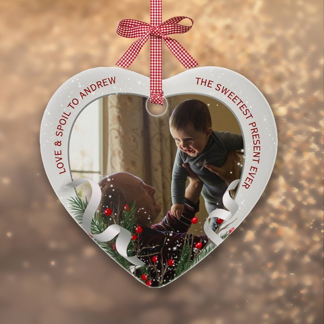 2 Fotos Neue Großmutter Neues Baby Foto Silber Rah Ornament (Von Creator hochgeladen)