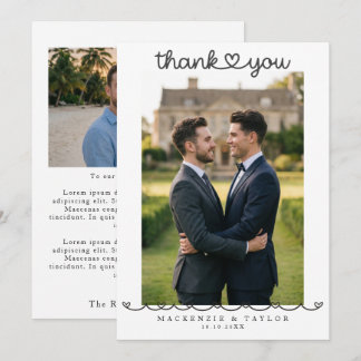 2 Fotos Personalisierte Schwule Hochzeitsnachricht Dankeskarte