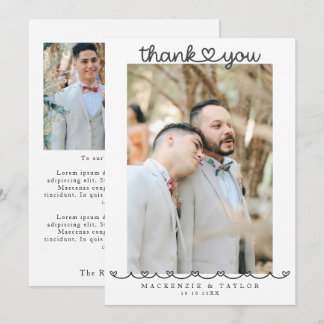 2 Fotos Personalisierte Schwule Hochzeitsnachricht Dankeskarte