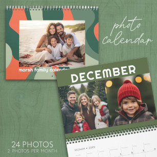 2 Fotos pro Monat Moderne Organische Abstrakte Kun Kalender