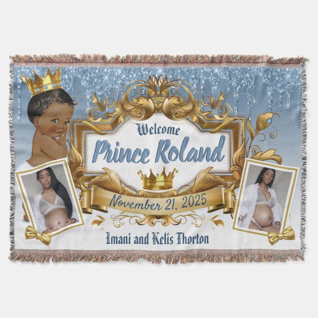  2 Fotos | Royal African Prince | Blue Glitzer Tro Decke (Vorderseite)