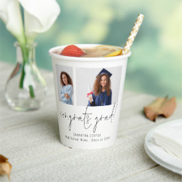 2 Fotos Script Glückwunsch Grand Danke Pappbecher