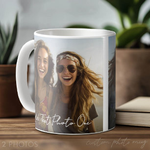 2 Fotos und minimaler Textüberlagerung Kaffeetasse