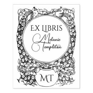 2 Friedhöfe rund gepottete Pflanze Ex Libris Name Gummistempel