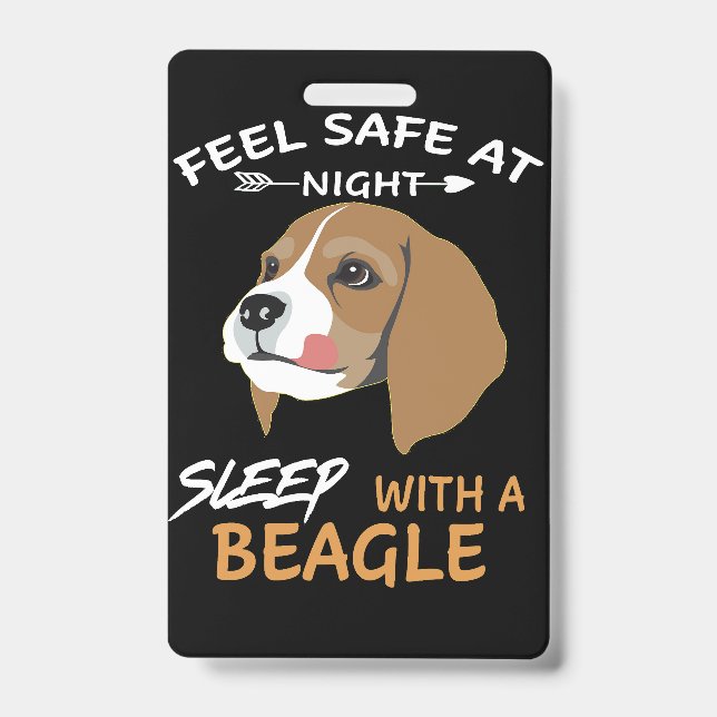 2 fühlen sich bei Nachtruhe mit Beagle sicher Ausweis (Vorderseite)