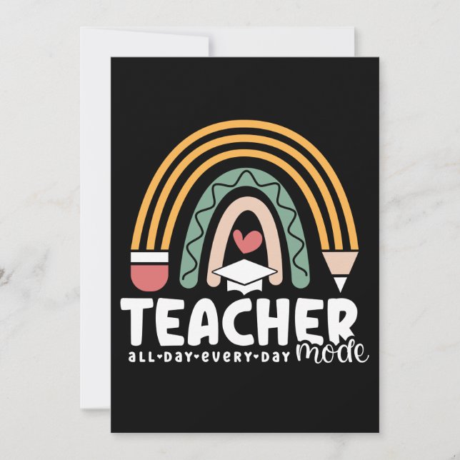 2- Funny Teacher Mode Teaching Geschenk für Lehrer Dankeskarte (Vorderseite)