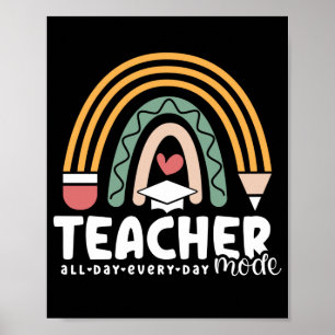 2- Funny Teacher Mode Teaching Geschenk für Lehrer Poster