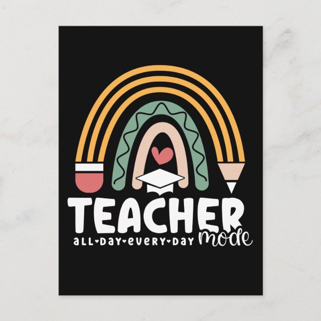 2- Funny Teacher Mode Teaching Geschenk für Lehrer Postkarte (Vorderseite)